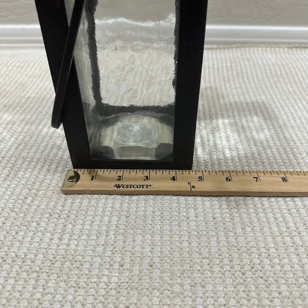 Hobby‎ Lobby Black Metal Lantern Glass Insert Industrial Farmhouse Rustic Vase